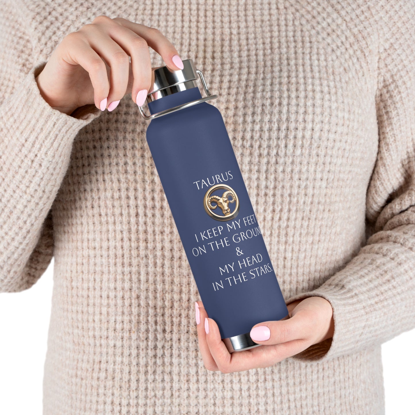 ✨🔮 Enchanted Taurus Copper Insulated Bottle – 22oz of Temperature Magic! 🔮✨
