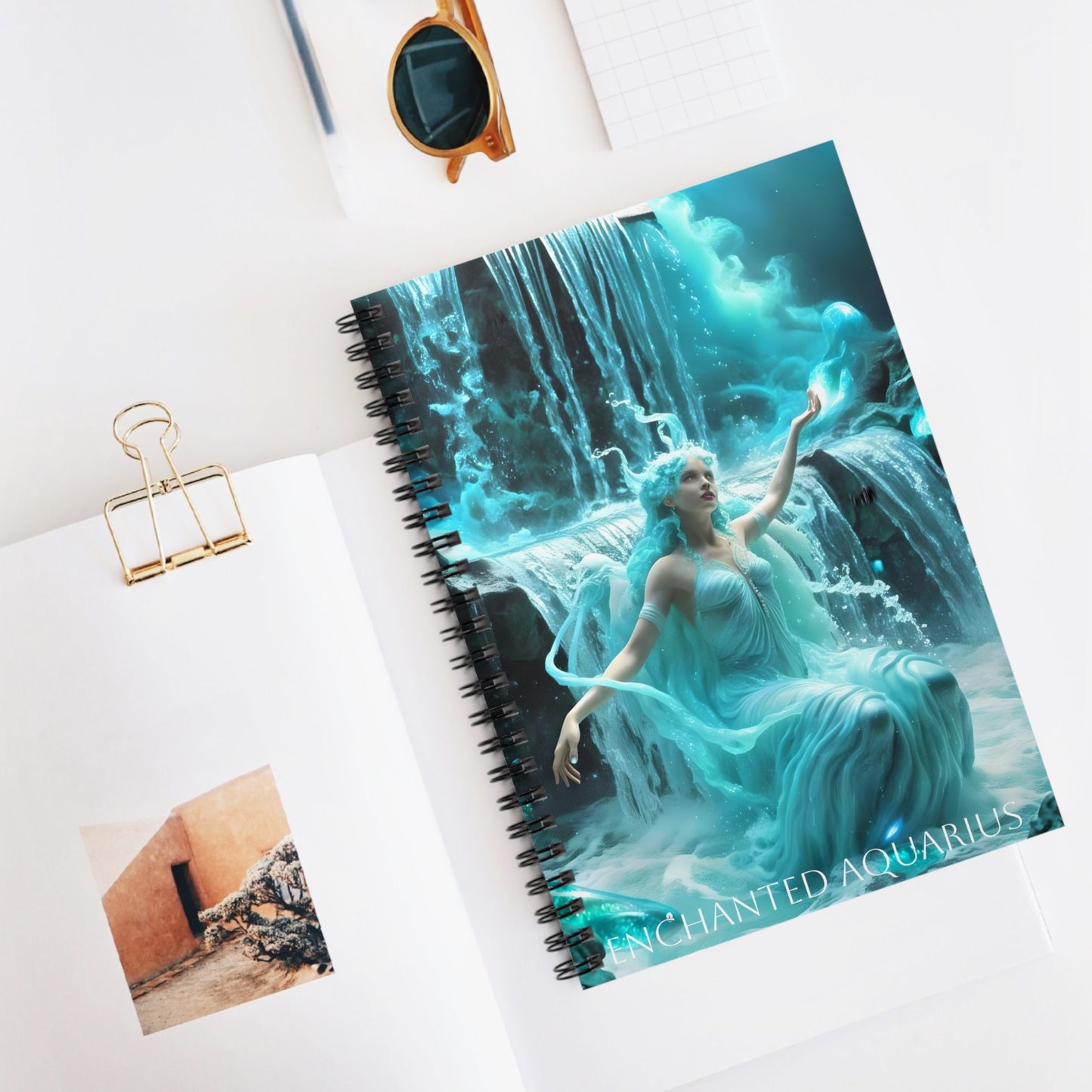 โก๐ Enchanted Aquarius Zodiac Journal โ A Visionary Spiral Notebook for Cosmic Dreamers & Innovators โ๐