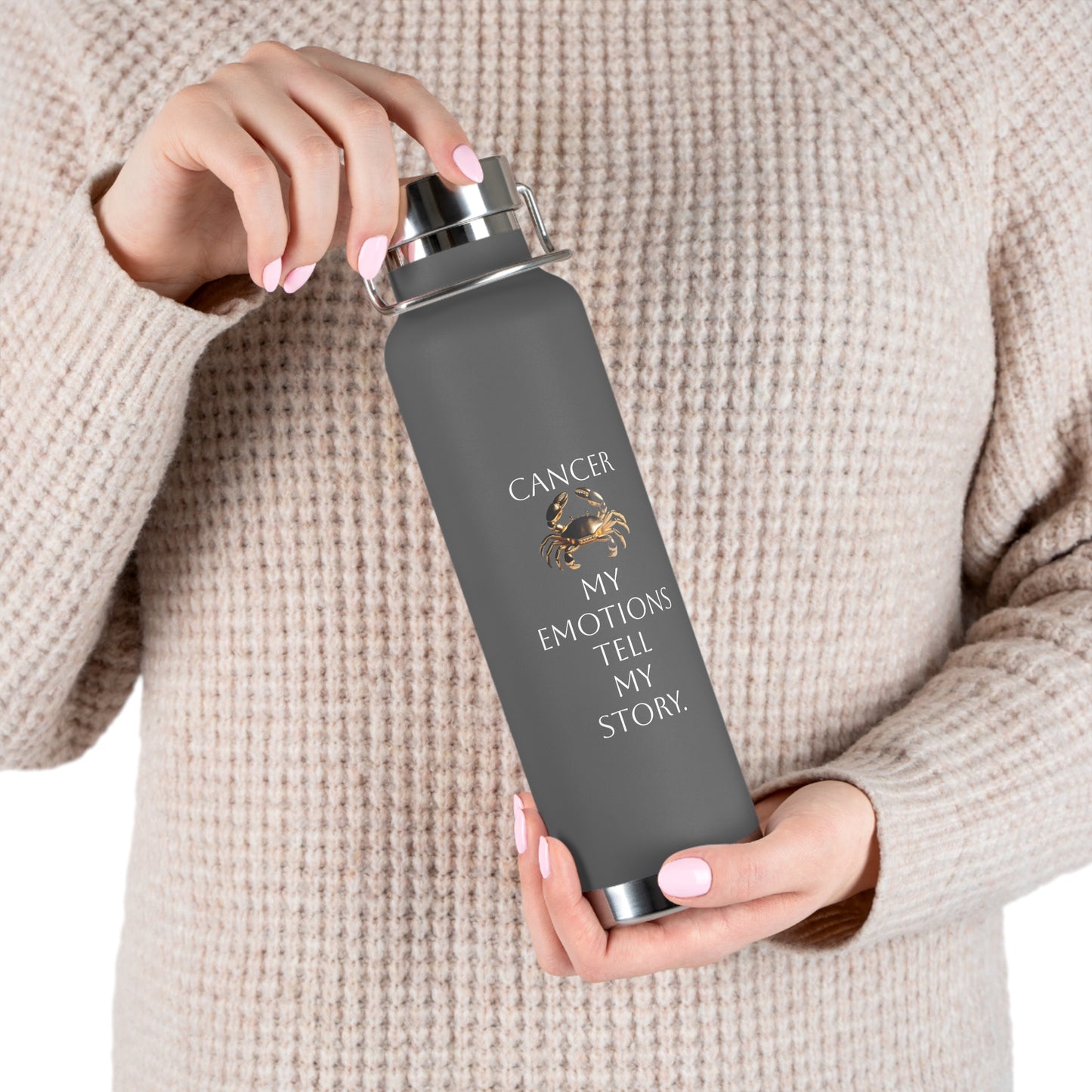 ✨🔮 Enchanted Cancer Copper Insulated Bottle – 22oz of Temperature Magic! 🔮✨
