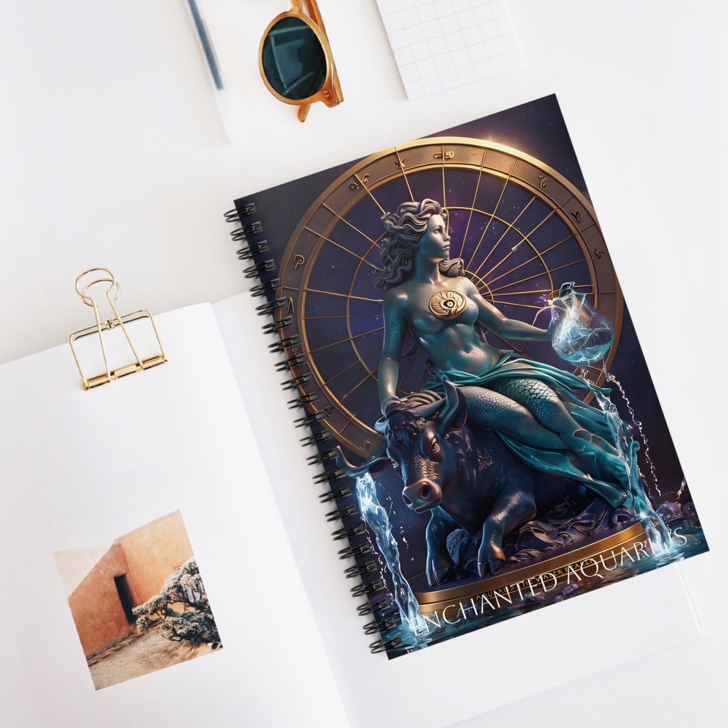 โก๐ Enchanted Aquarius Zodiac Journal โ A Visionary Spiral Notebook for Cosmic Dreamers & Innovators โ๐