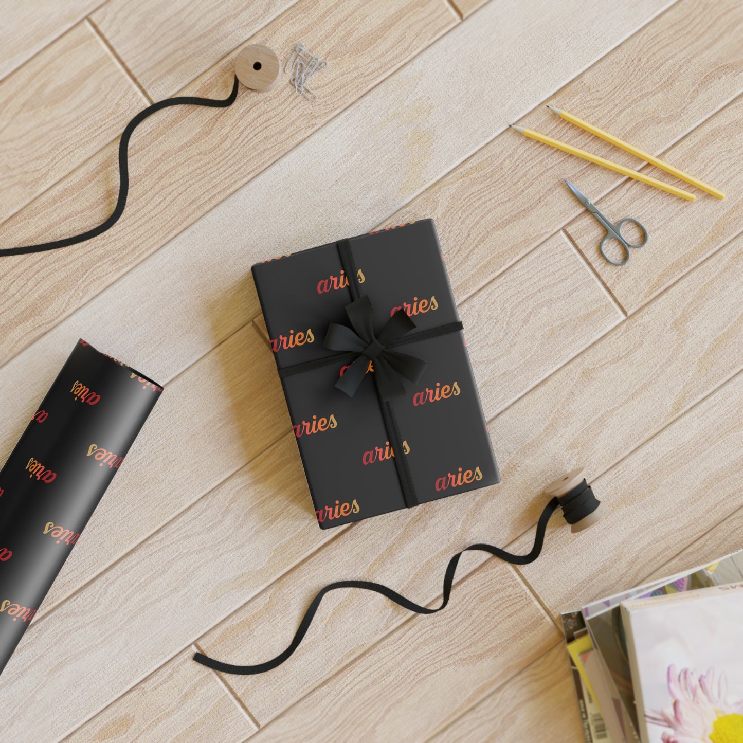 ♈ Enchanted Aries Wrapping Paper – A Bold Birthday Blaze in Every Fold 🔥✨