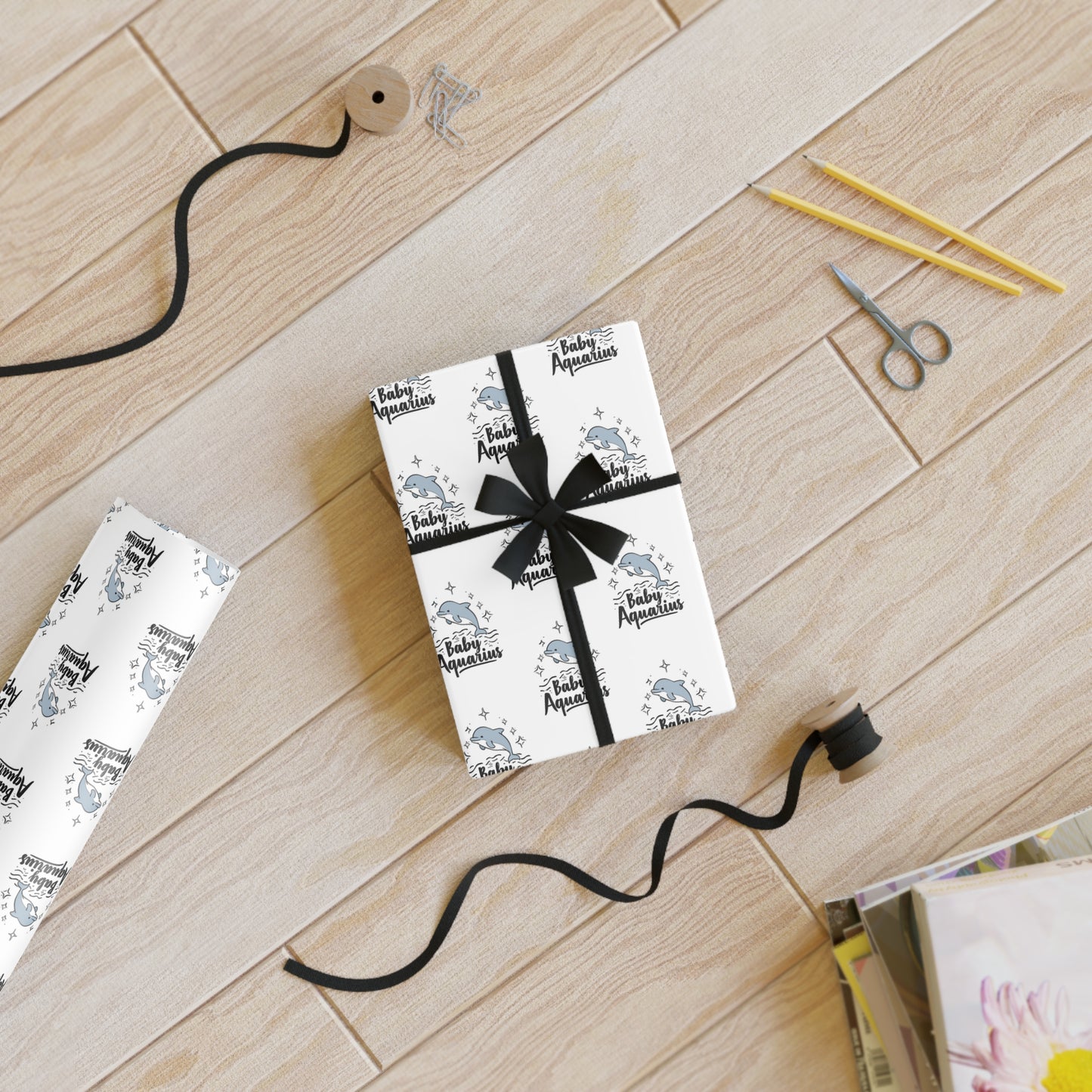 ♒ Baby Aquarius Wrapping Paper | The Enchanted Wrap™ Collection ♡