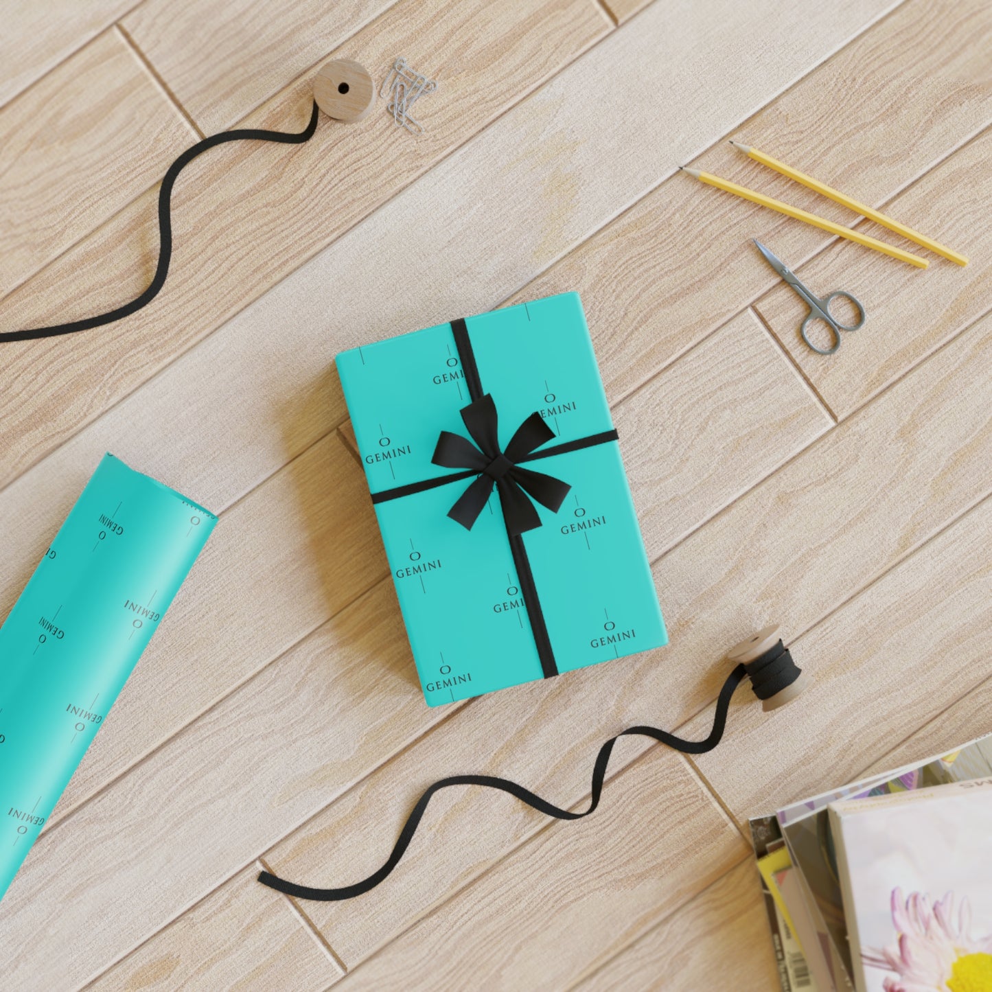 ♊ Enchanted Gemini Wrapping Paper – A Twin Spark Celebration in Every Fold ⚡✨