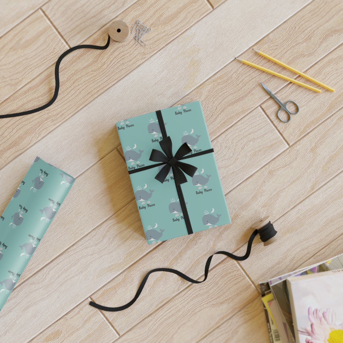 ♓ Baby Pisces Wrapping Paper | The Enchanted Wrap™ Collection ♡