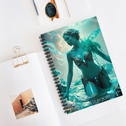 ⚡🌌 Enchanted Aquarius Zodiac Journal – A Visionary Spiral Notebook for Cosmic Dreamers & Innovators ♒📖