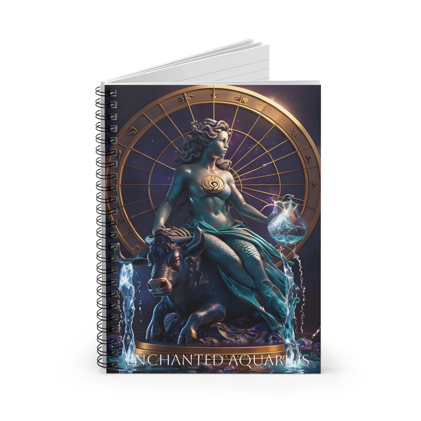 ⚡🌌 Enchanted Aquarius Zodiac Journal – A Visionary Spiral Notebook for Cosmic Dreamers & Innovators ♒📖