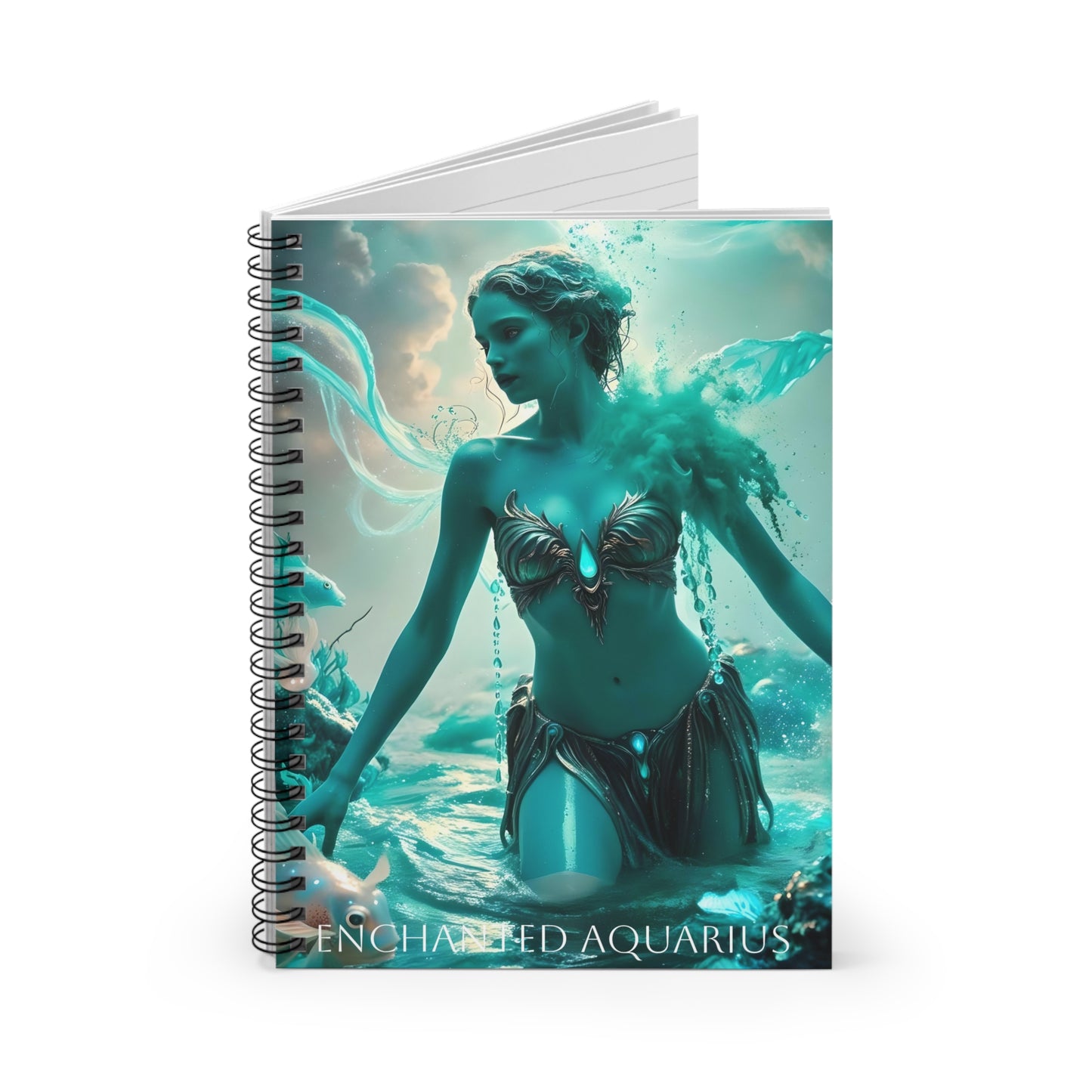 ⚡🌌 Enchanted Aquarius Zodiac Journal – A Visionary Spiral Notebook for Cosmic Dreamers & Innovators ♒📖