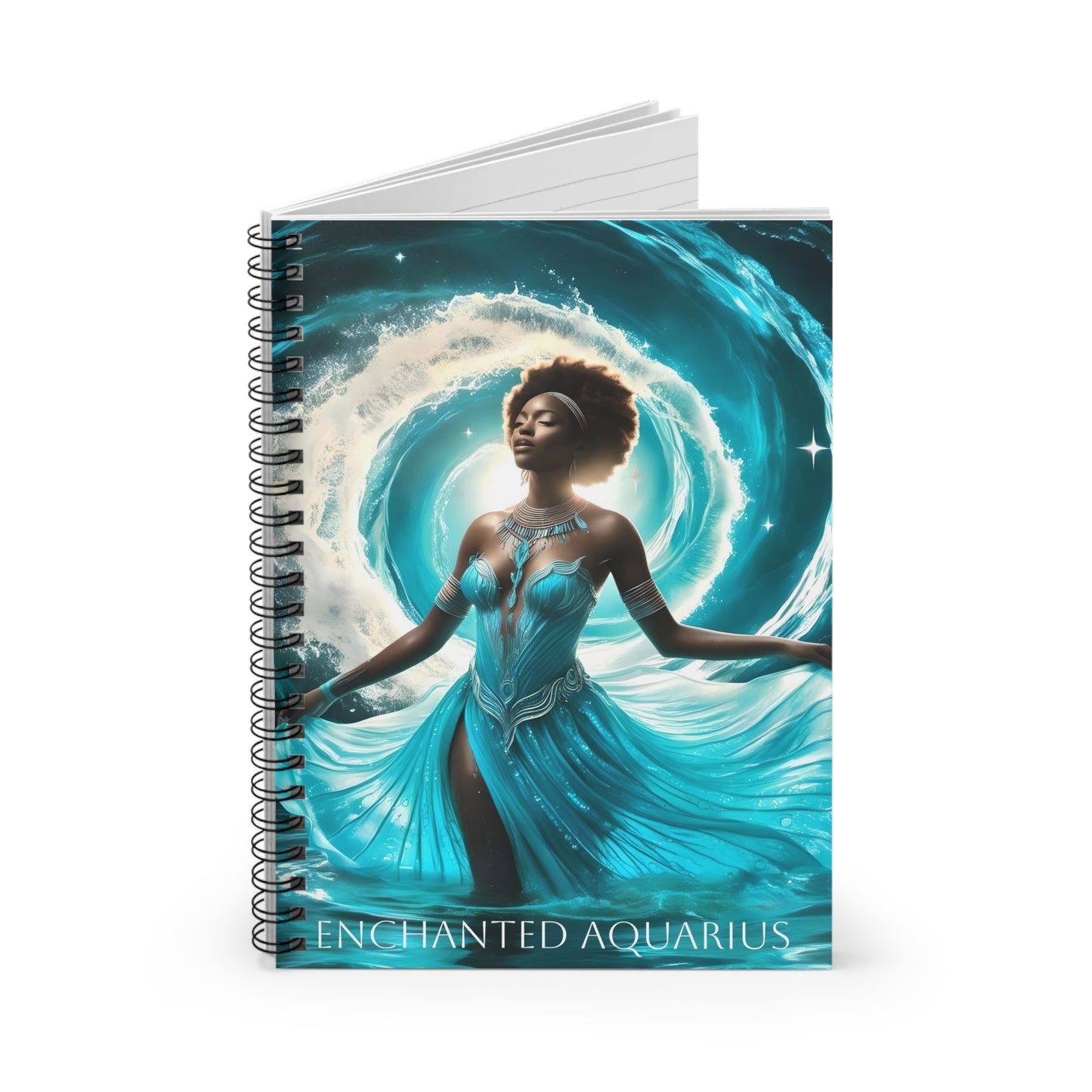 ⚡🌌 Enchanted Aquarius Zodiac Journal – A Visionary Spiral Notebook for Cosmic Dreamers & Innovators ♒📖