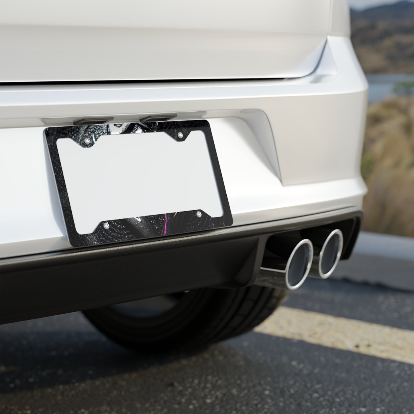 ✨🚗 The Enchanted Drive: Glossed Glory License Plate Frame – Luxury Custom Metal Accent 💎🌙