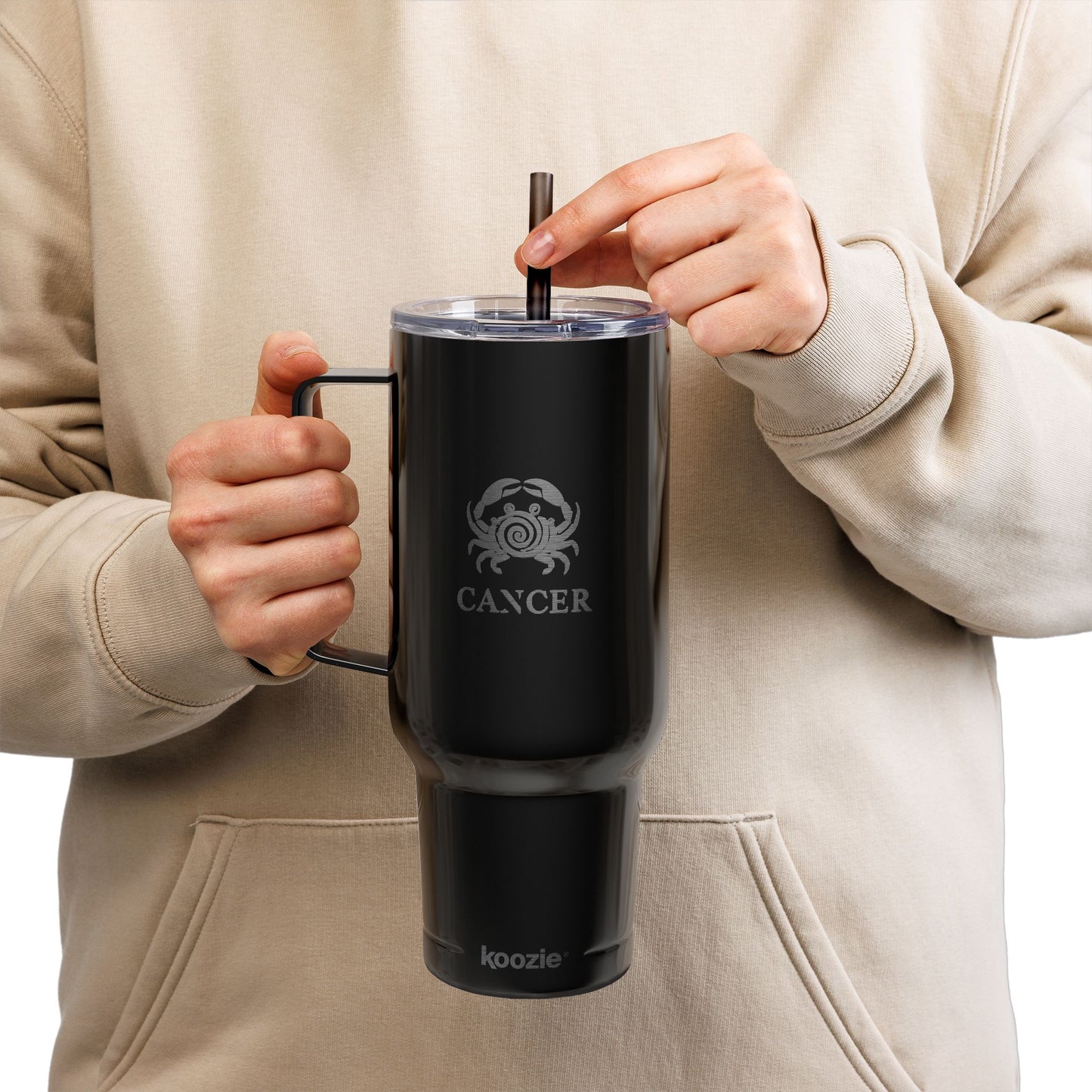 Cosmic Cancer Signatures ✨ 40oz Engraved Zodiac Tumbler