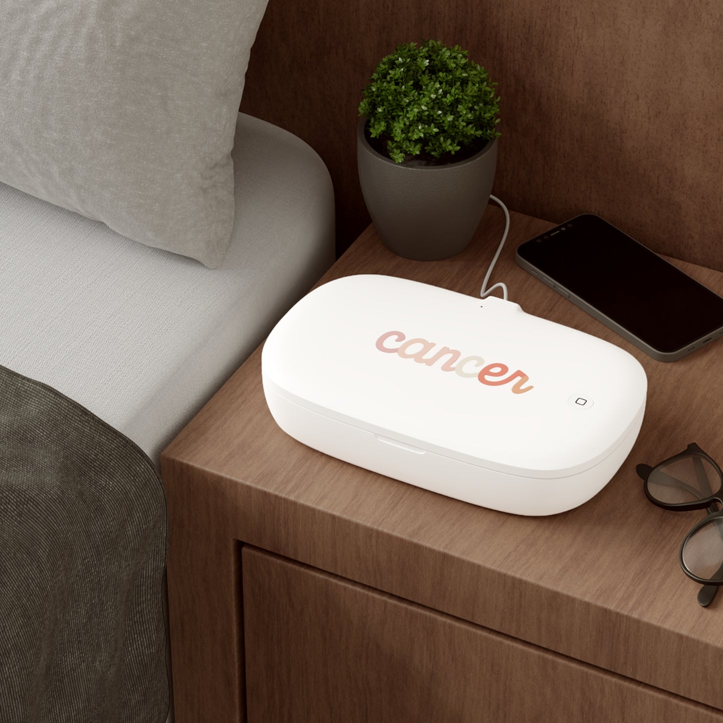 ♋ Aurora UV Phone Sanitizer & Fast Wireless Charging Pad – Cancer Edition 🌊♋
