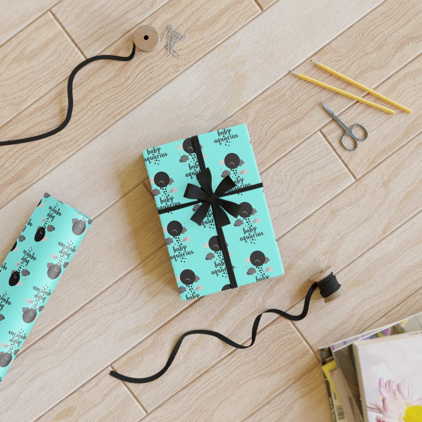 ♒ Baby Aquarius Wrapping Paper | The Enchanted Wrap™ Collection ♡