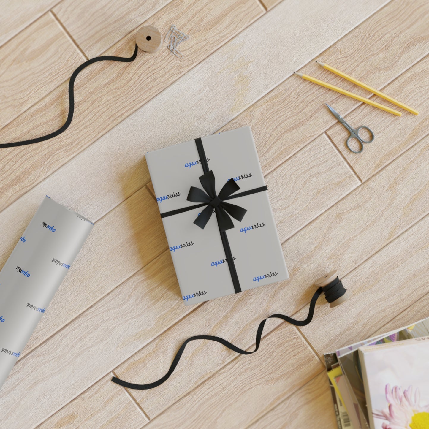 ♒ Enchanted Aquarius Wrapping Paper – A Cosmic Birthday Wave in Every Fold 🌊✨