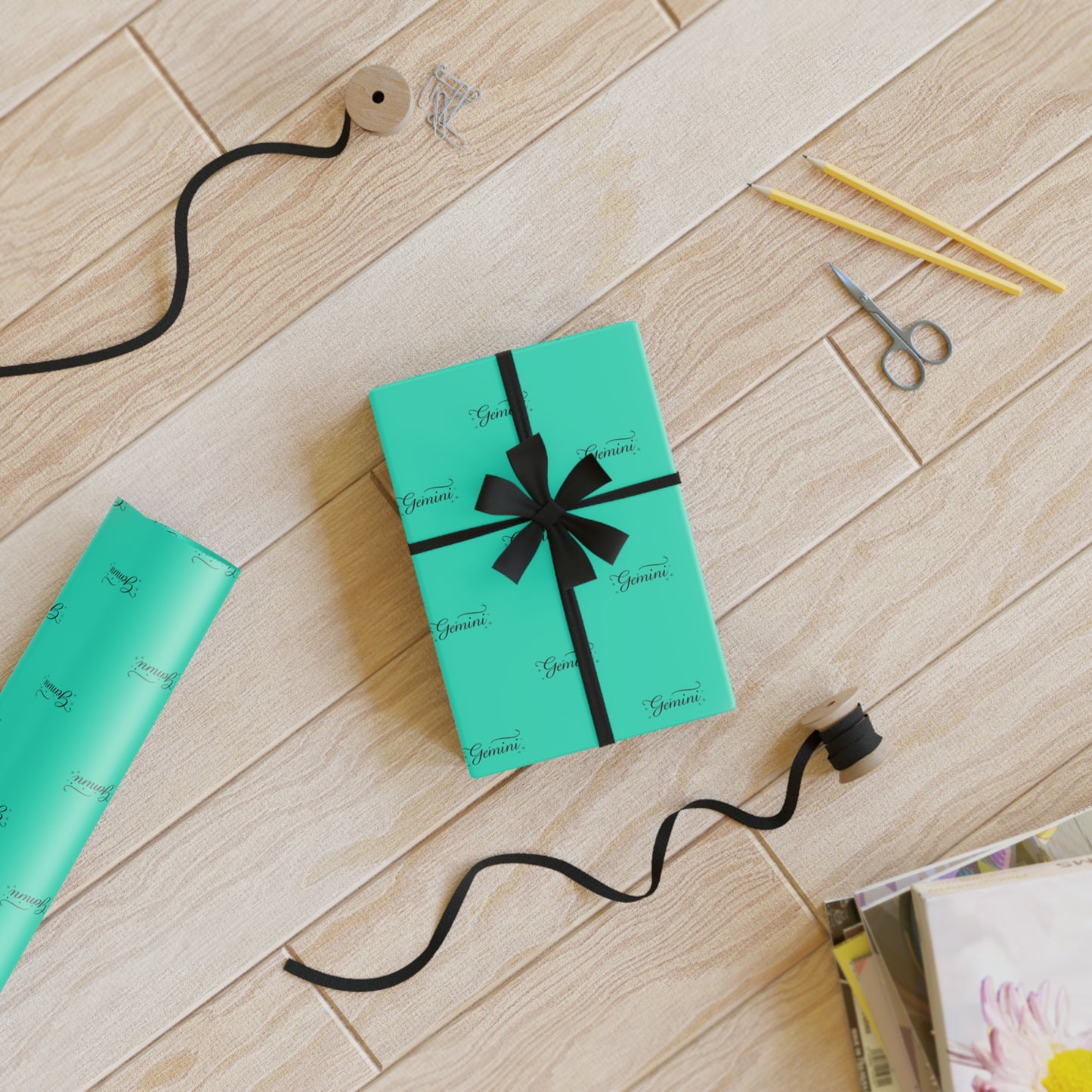♊ Enchanted Gemini Wrapping Paper – A Twin Spark Celebration in Every Fold ⚡✨