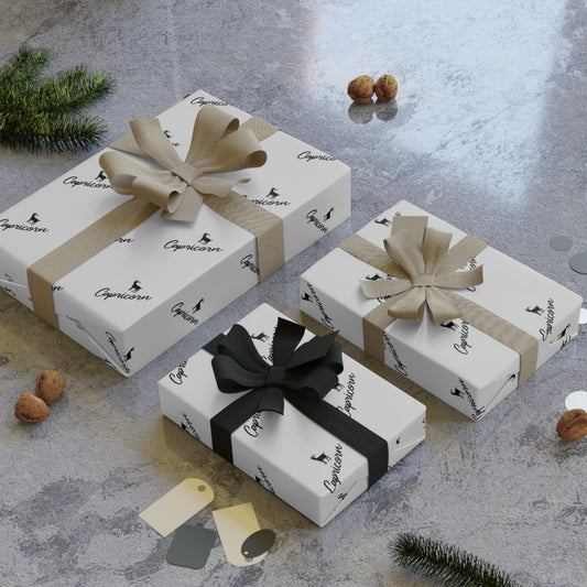 ♑ Enchanted Capricorn Wrapping Paper – A Midnight Luxe Birthday in Every Fold 🐐✨