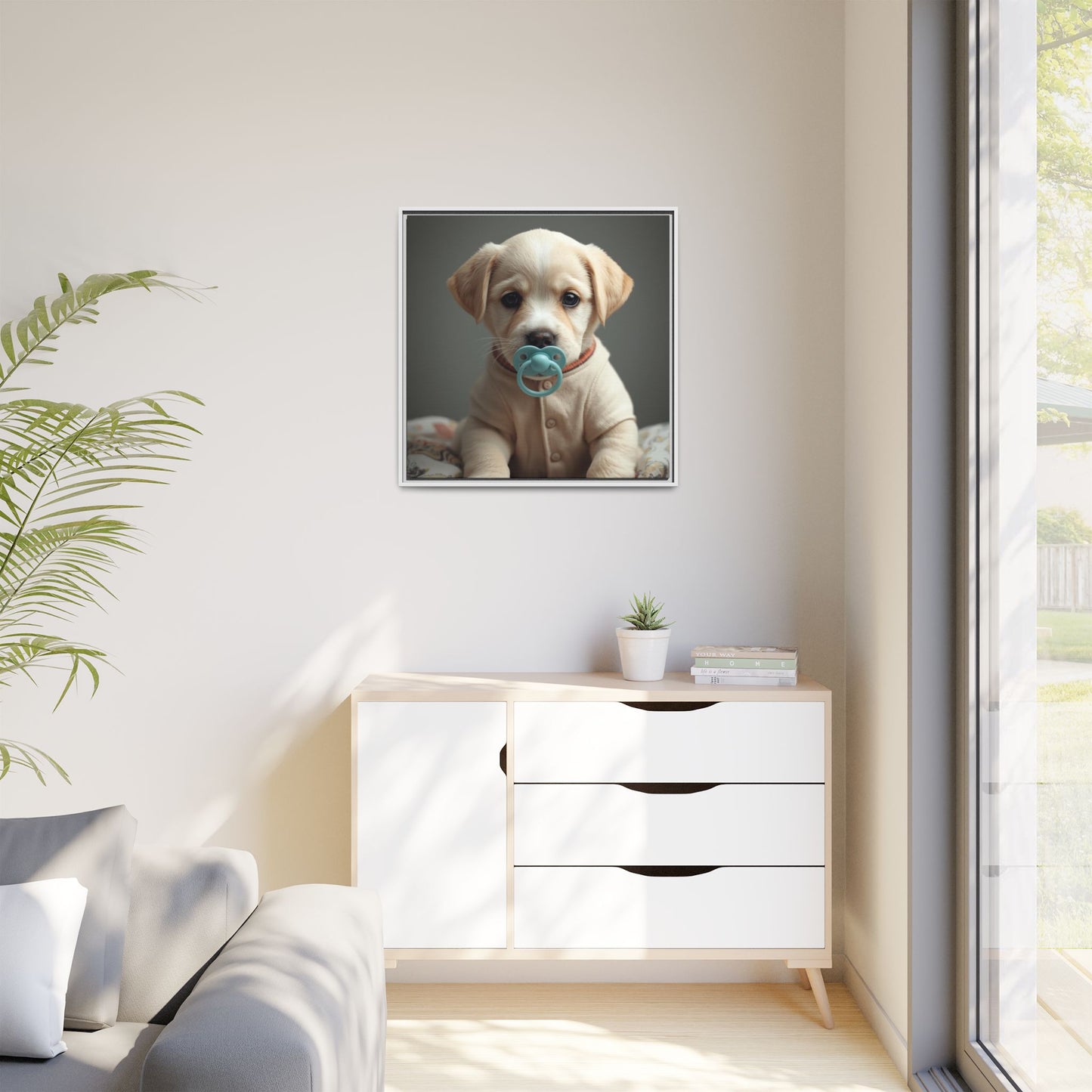 ✨ Sweet Dreams White Frame Nursery Canvas ✨  Soft, Sweet, & Magical Baby Wall Art 👶🤍