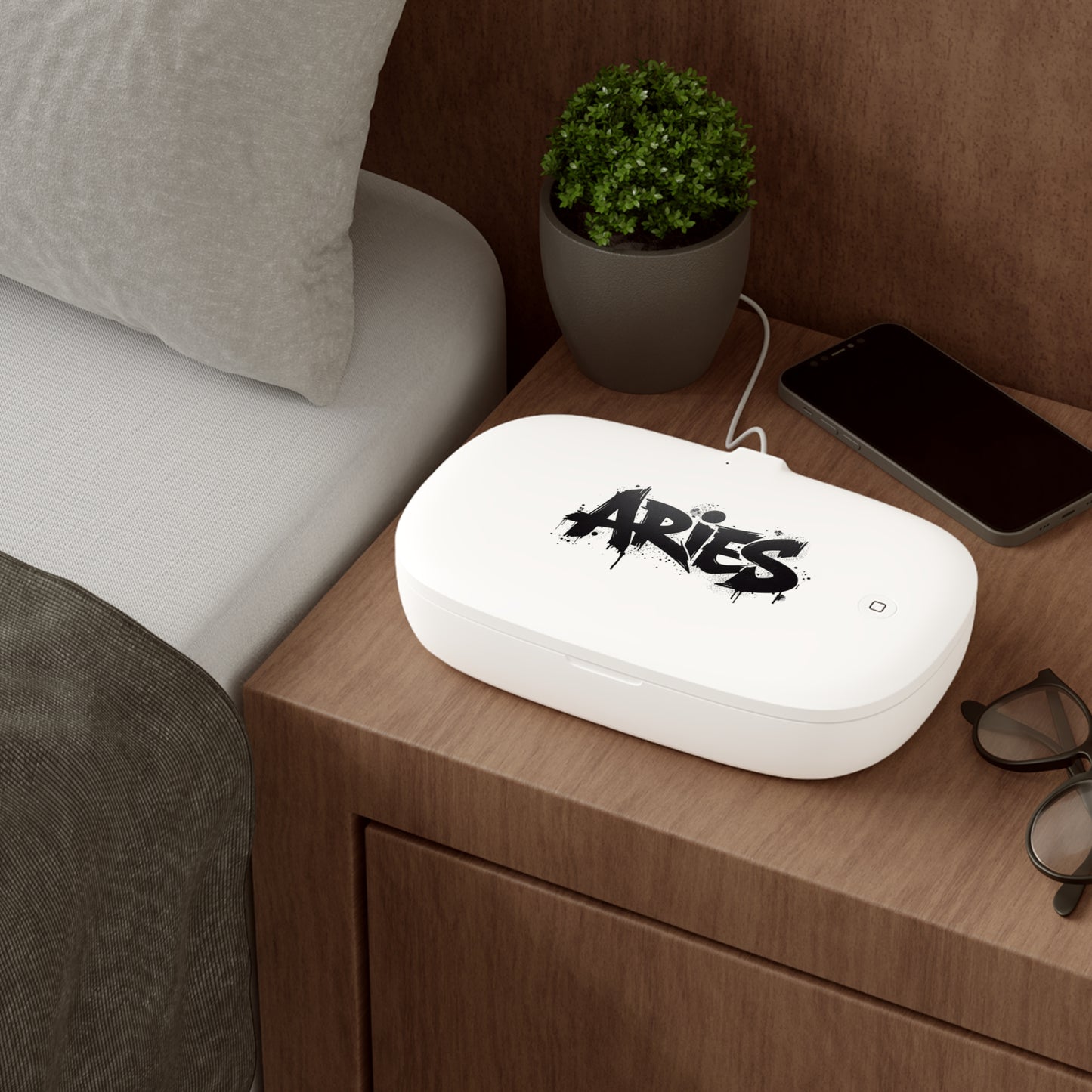 ♈ Aurora UV Phone Sanitizer & Fast Wireless Charging Pad – Aries Edition 🔥♈