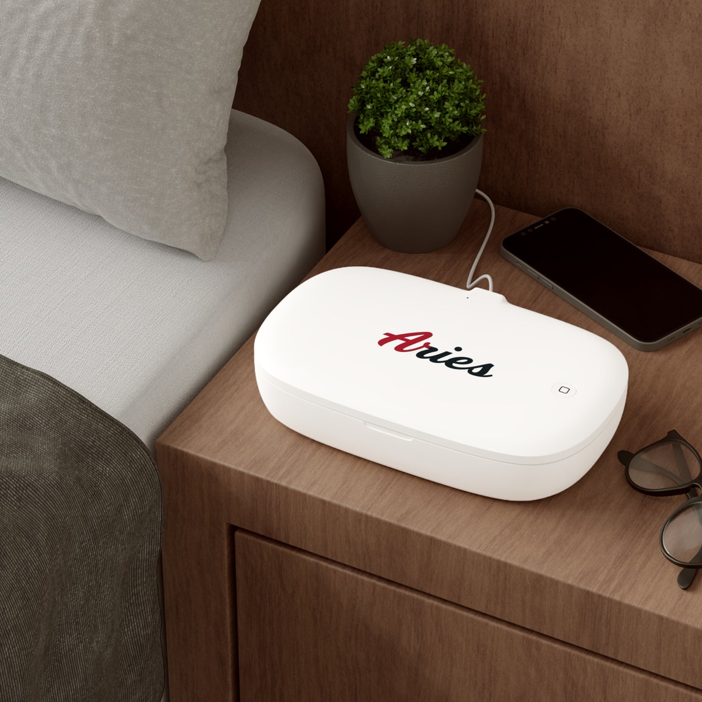 ♈ Aurora UV Phone Sanitizer & Fast Wireless Charging Pad – Aries Edition 🔥♈