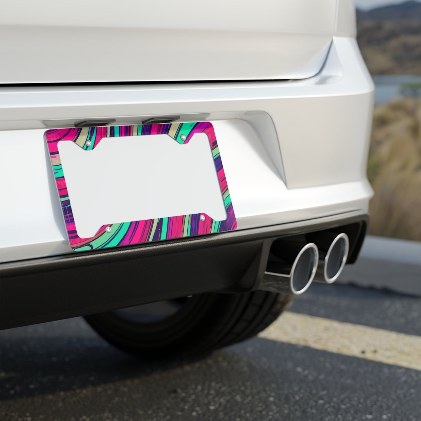 ✨🚗 The Enchanted Drive: Glossed Glory License Plate Frame – Luxury Custom Metal Accent 💎🌙