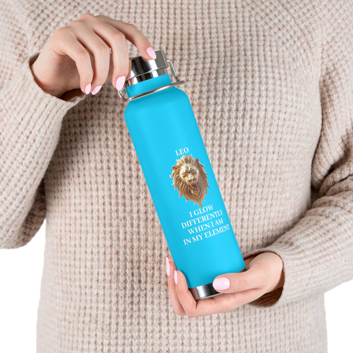 ✨🔮 Enchanted Leo Copper Insulated Bottle – 22oz of Temperature Magic! 🔮✨
