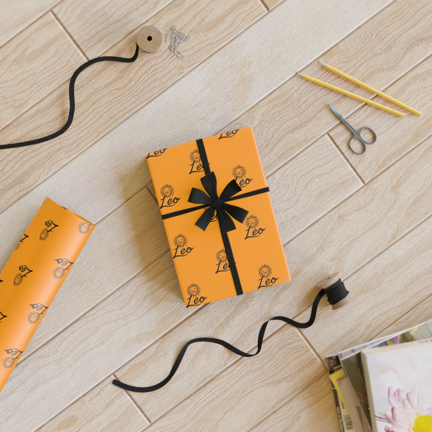 ♌ Enchanted Leo Wrapping Paper – A Royal Birthday Radiance in Every Fold ☀️✨
