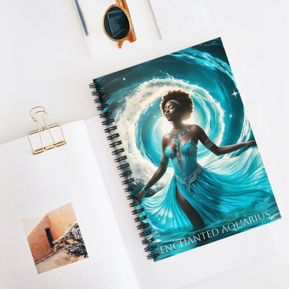 ⚡🌌 Enchanted Aquarius Zodiac Journal – A Visionary Spiral Notebook for Cosmic Dreamers & Innovators ♒📖