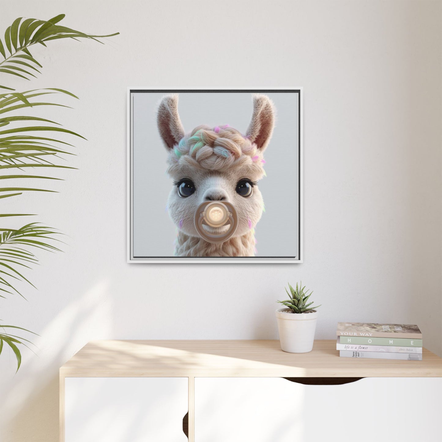 ✨ Sweet Dreams White Frame Nursery Canvas ✨  Soft, Sweet, & Magical Baby Wall Art 👶🤍