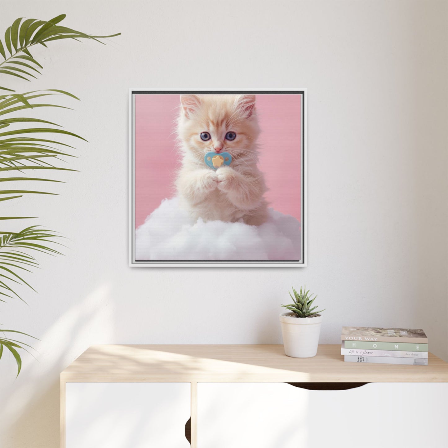 ✨ Sweet Dreams White Frame Nursery Canvas ✨  Soft, Sweet, & Magical Baby Wall Art 👶🤍