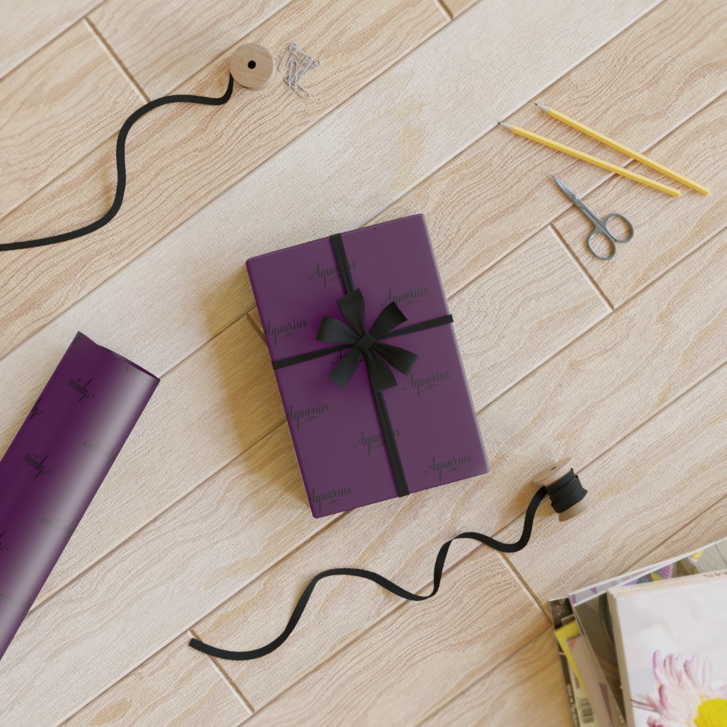 ♒ Enchanted Aquarius Wrapping Paper – A Cosmic Birthday Wave in Every Fold 🌊✨