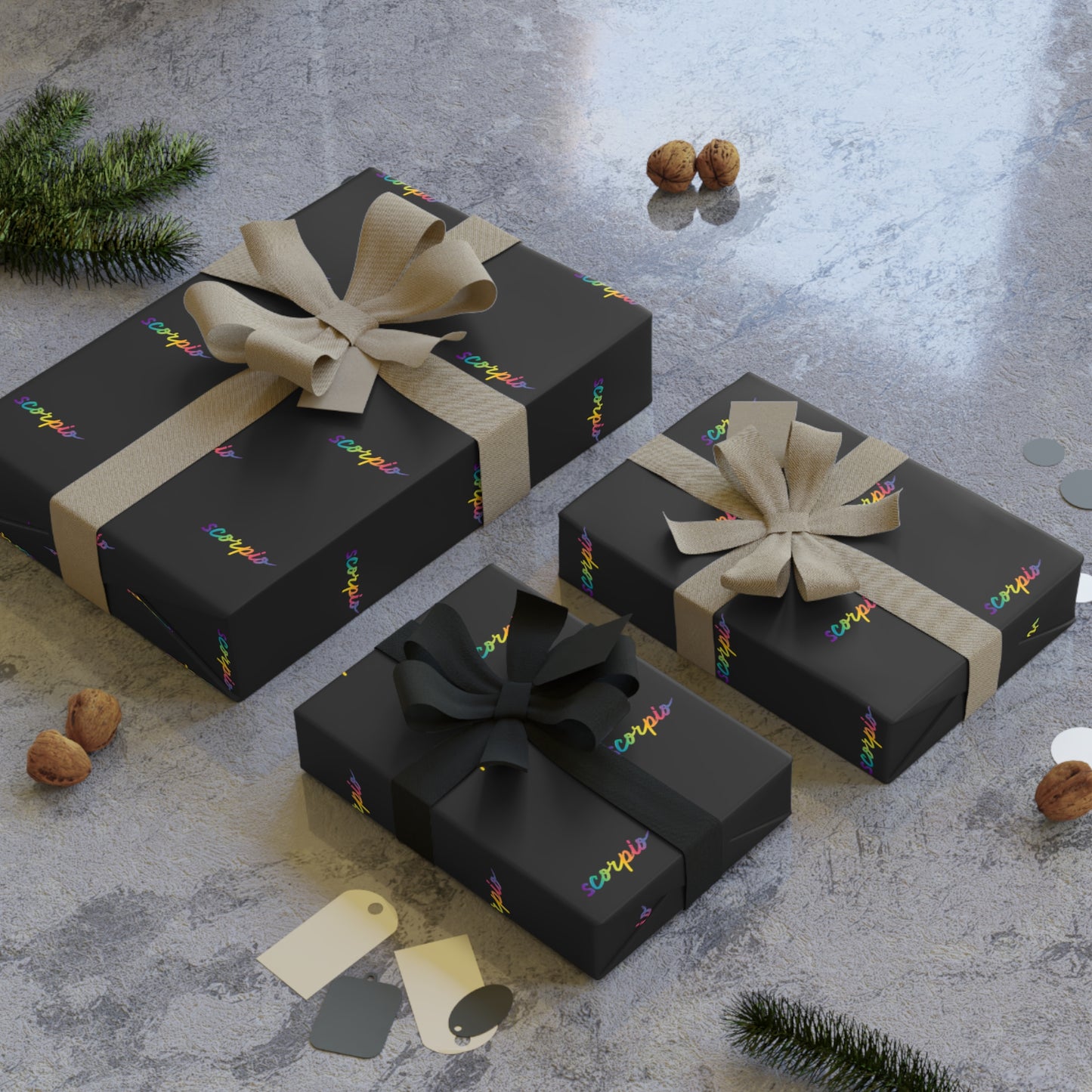 ♏ Enchanted Scorpio Wrapping Paper – A Dark Glam Birthday Mystery in Every Fold 🖤✨