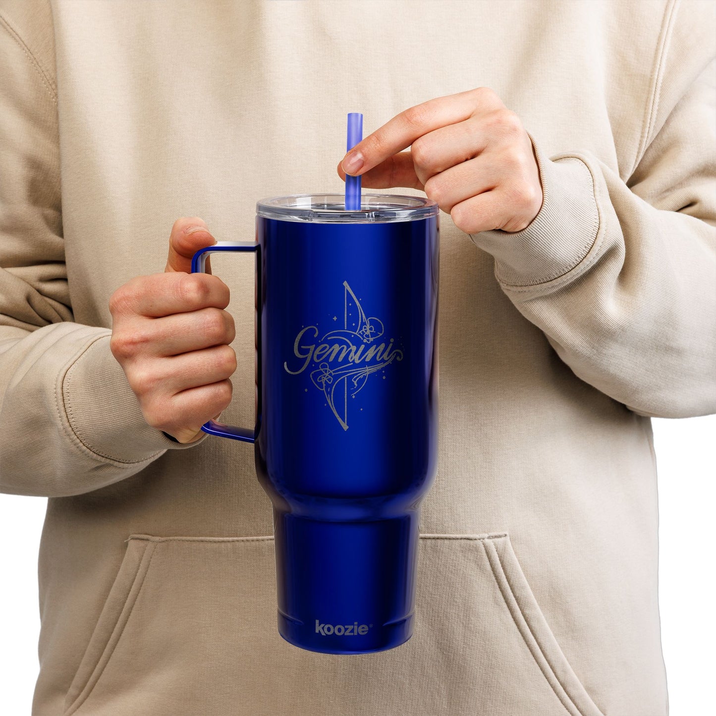 Cosmic Gemini Signatures ✨ 40oz Engraved Zodiac Tumbler