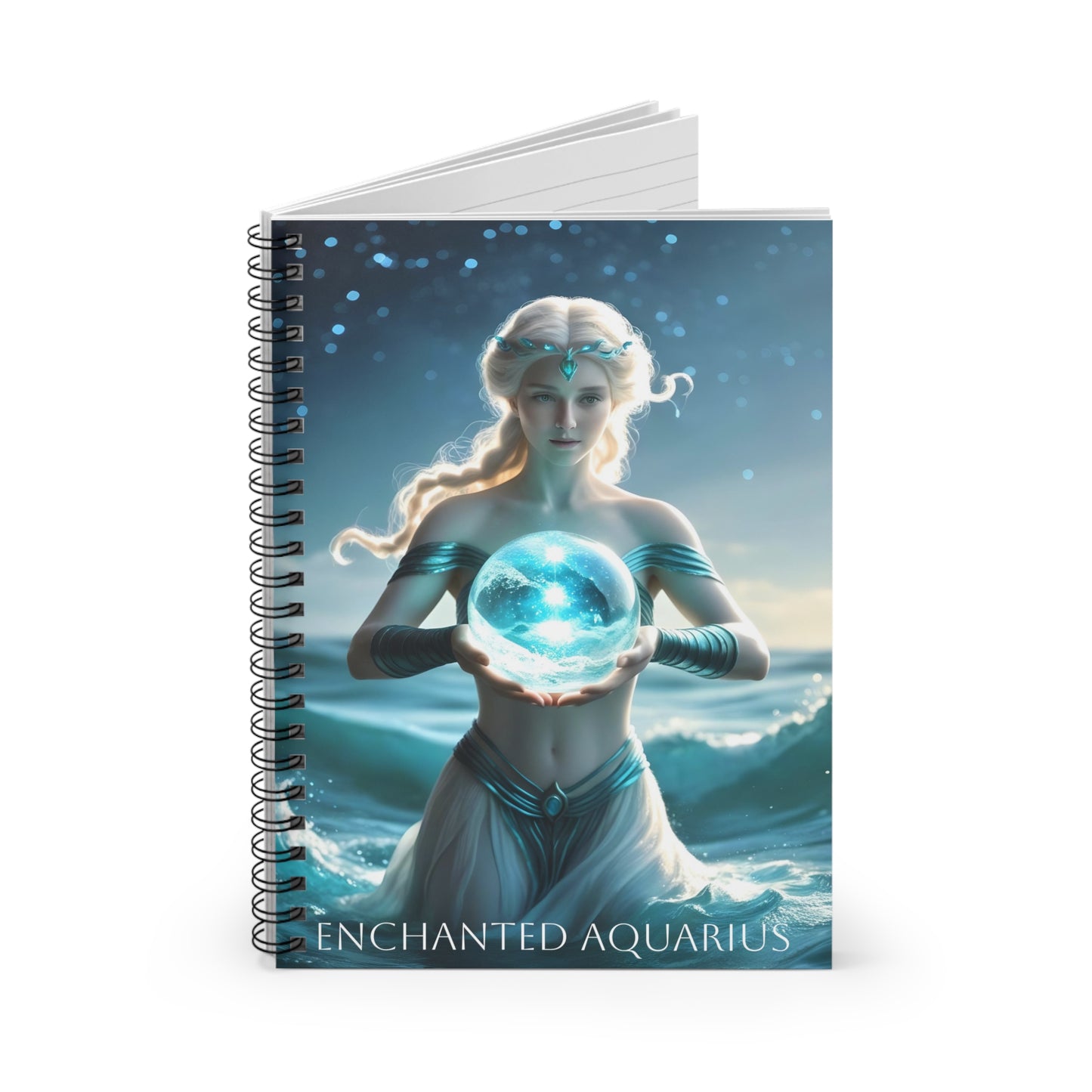 ⚡🌌 Enchanted Aquarius Zodiac Journal – A Visionary Spiral Notebook for Cosmic Dreamers & Innovators ♒📖