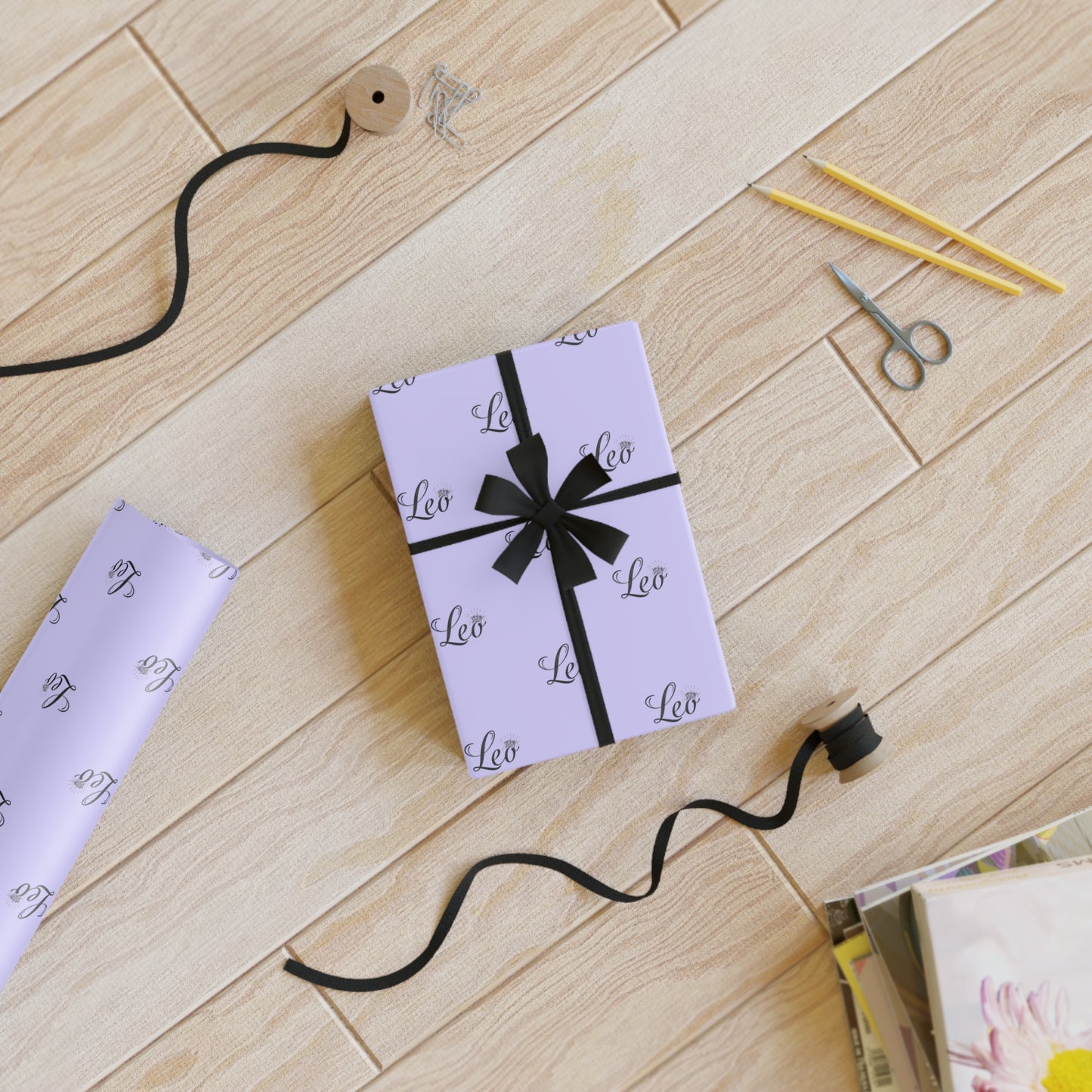 ♌ Enchanted Leo Wrapping Paper – A Royal Birthday Radiance in Every Fold ☀️✨