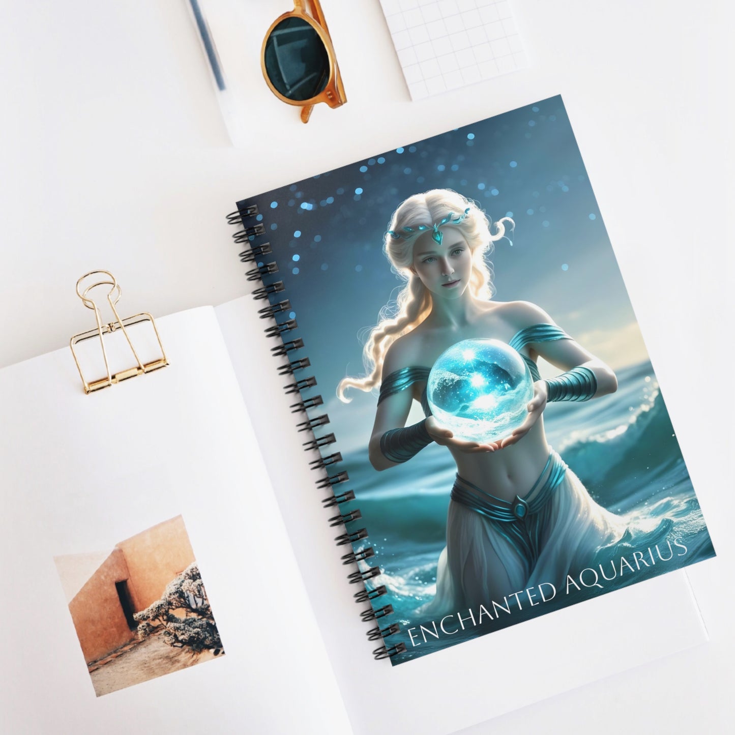 ⚡🌌 Enchanted Aquarius Zodiac Journal – A Visionary Spiral Notebook for Cosmic Dreamers & Innovators ♒📖