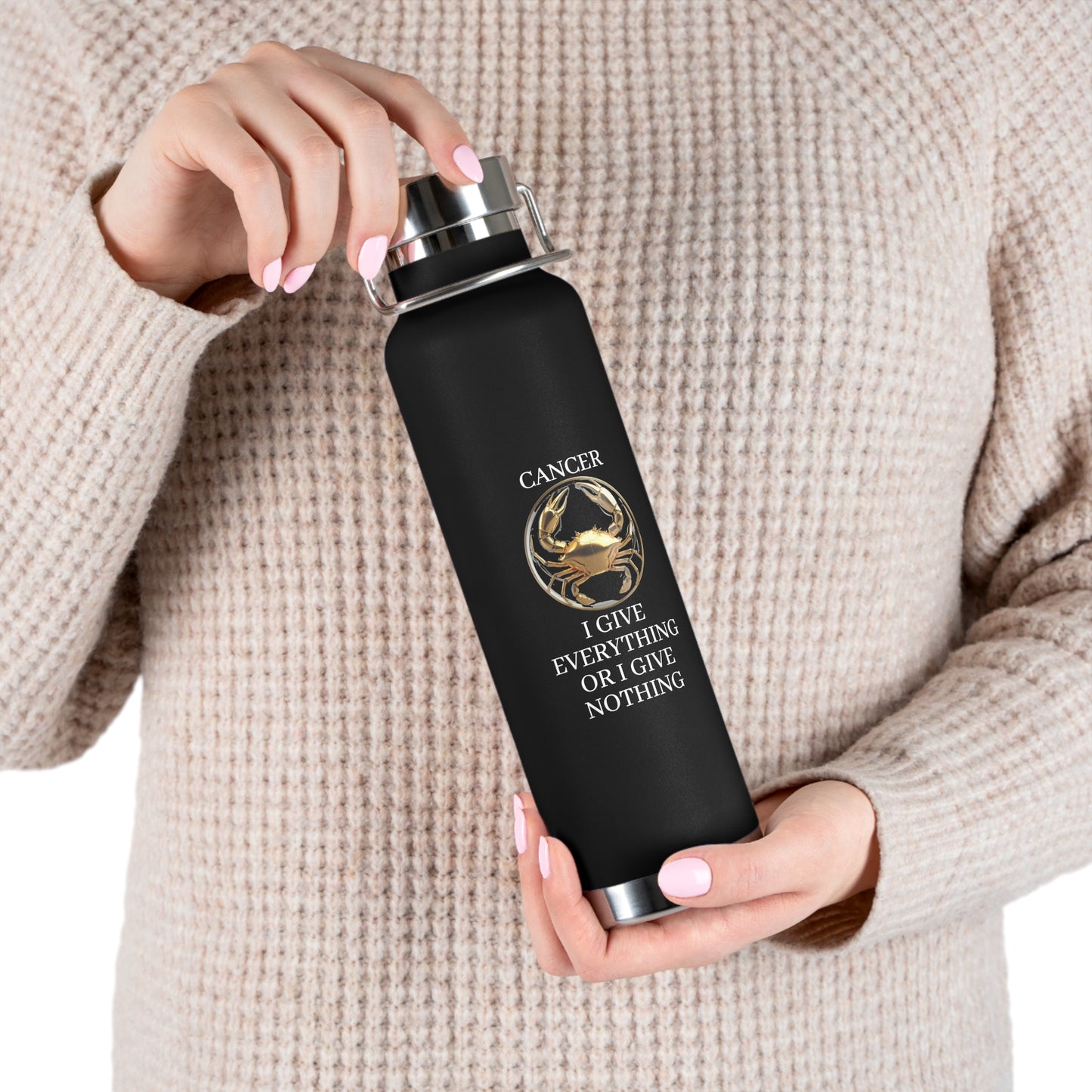 ✨🔮 Enchanted Cancer Copper Insulated Bottle – 22oz of Temperature Magic! 🔮✨
