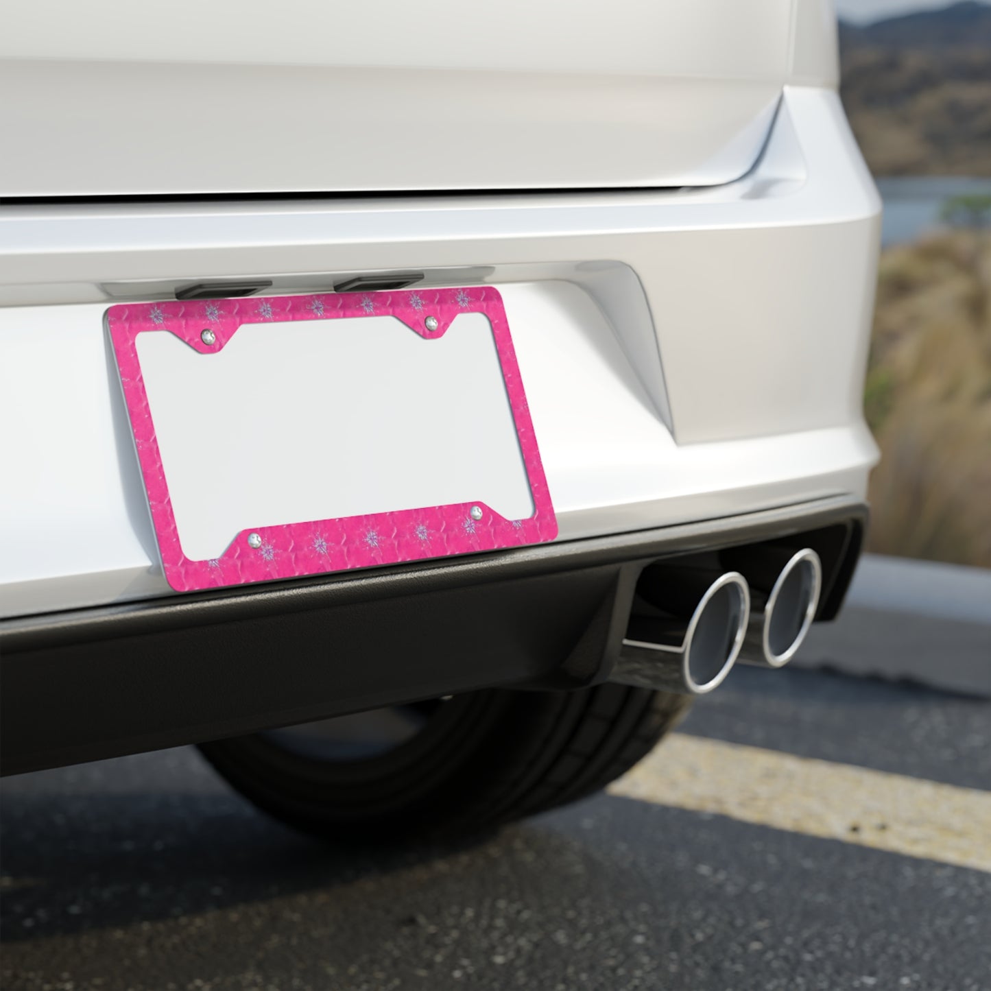 ✨🚗 The Enchanted Drive: Glossed Glory License Plate Frame – Luxury Custom Metal Accent 💎🌙